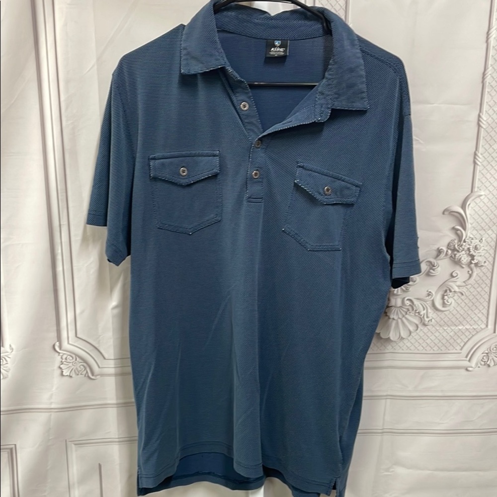 Kuhl Men's Blue Polo Shirt size large